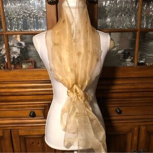 EUC Vintage Gold Sheer Scarf